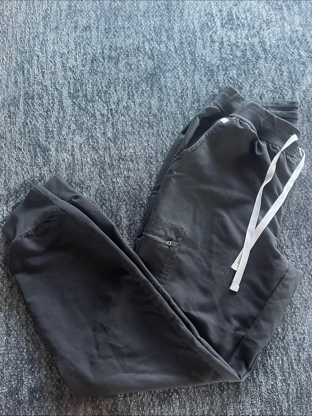 Figs Black Jogger Pants with gray Drawstring